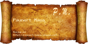 Paunert Masa névjegykártya